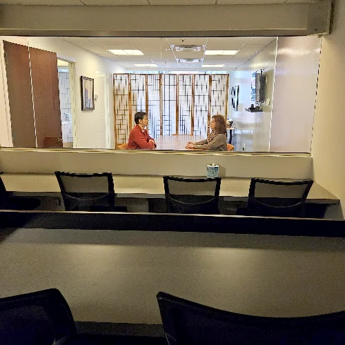 Focus Group Room view from behind the mirror